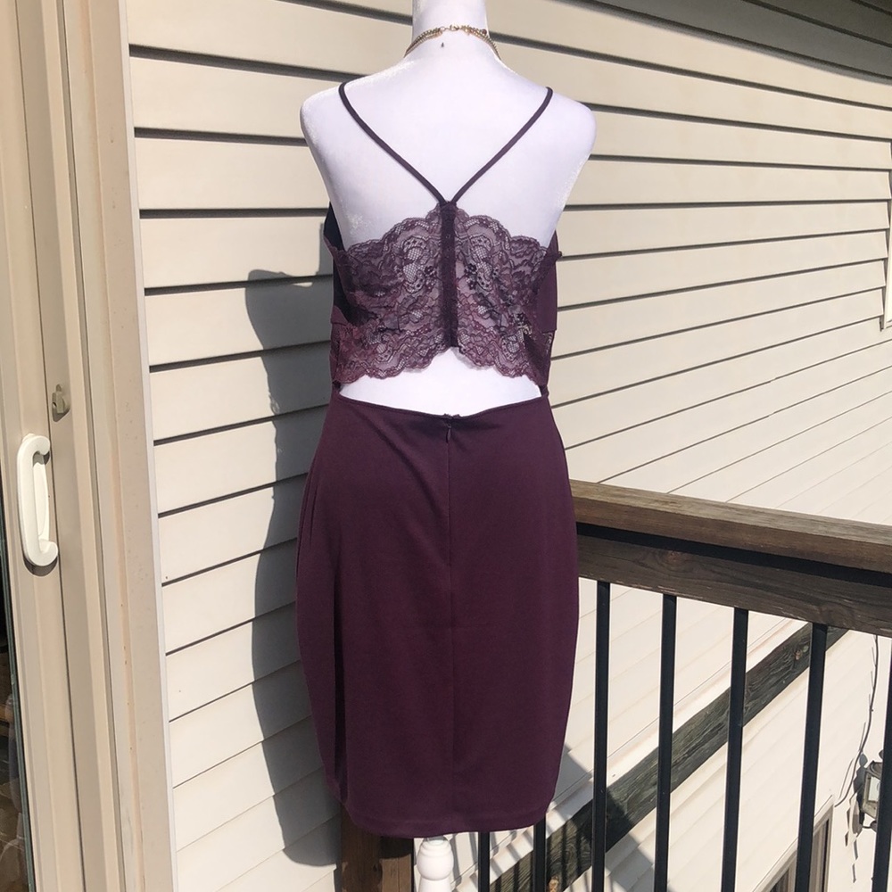 Burgundy Ponte Knit Sheath by Express - Picture 1 of 15